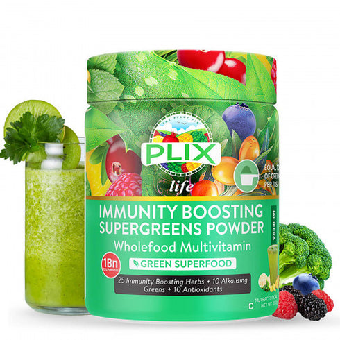 Plix Immunity Boosting Supergreens PowderJaljeera 200g Each